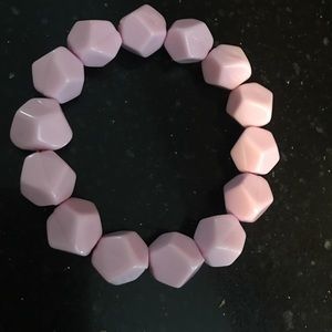 Pink nugget beads elastic bracelet